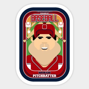 Baseball Red White Blue - Rhubarb Pitchbatter - Victor version Sticker